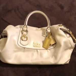 White leather Coach bag